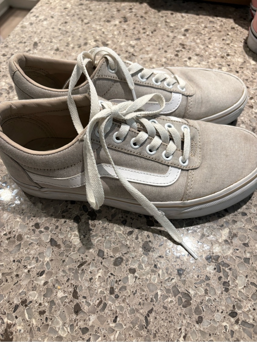 Women’s Vans Canvas Low-Top Sneakers with White Stripe